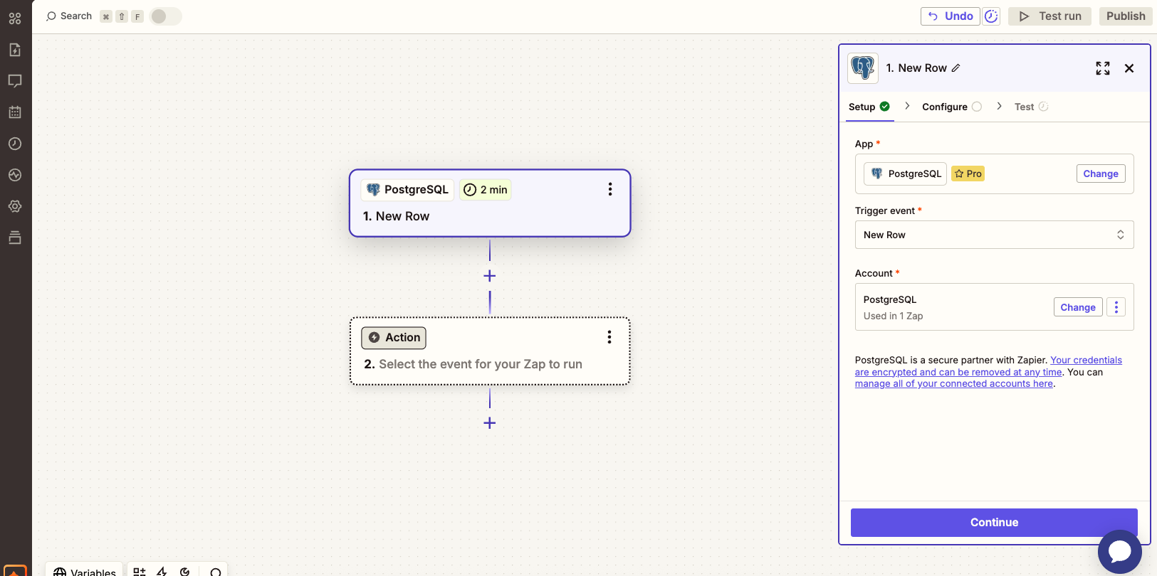 PostgreSQL trigger in Zapier